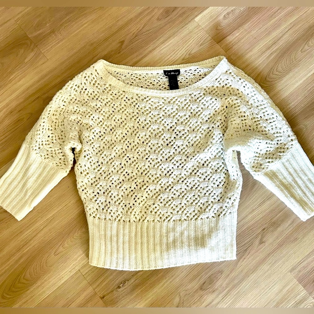 Love Always Oversized Loose Knit Sweater-XL Ivory Casual Career Neutral Cozy